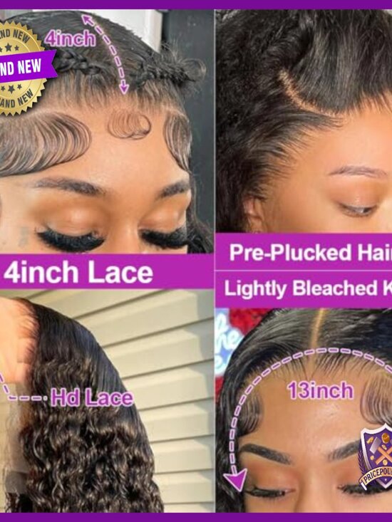 28 Inch Deep Wave Lace Front Wig Human Hair 13x4 HD Glueless main image 7